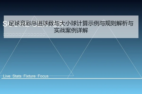 足球竞彩总进球数与大小球计算示例与规则解析与实战案例详解（6686app）